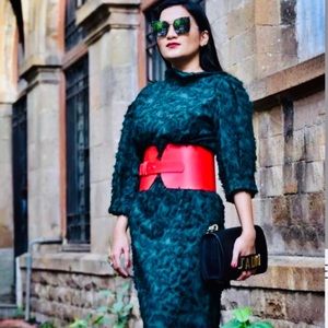 🔥Zara Green Midi Fringe Dress Blogger Favorite!